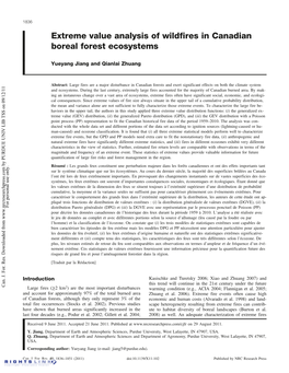 Extreme Value Analysis of Wildfires in Canadian Boreal Forest Ecosystems