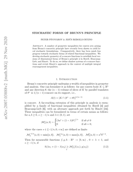 Arxiv:2007.03888V2 [Math.MG] 29 Nov 2020 N Nlss N a Omlt Ta Olw:Frayconvex Any for Follows: As It Formulate Can One Analysis