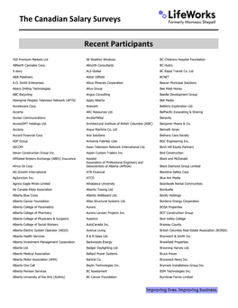 The Canadian Salary Surveys Recent Participants