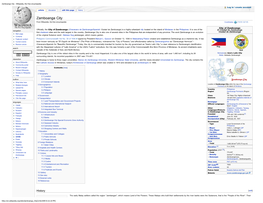 Zamboanga City - Wikipedia, the Free Encyclopedia Log in / Create Account Article Discussion Edit This Page History
