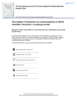 The Impact of Disasters on Contraception in OECD Member Countries: a Scoping Review