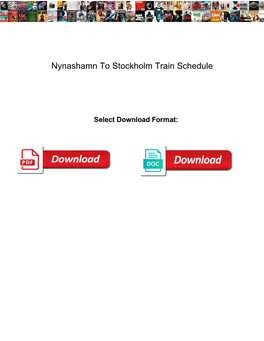 Nynashamn to Stockholm Train Schedule