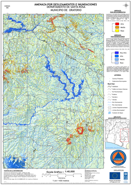 Amenaza Por Deslizamientos E Inundaciones Departamento De Santa Rosa Municipio De Oratorio