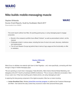 Nike Builds Mobile-Messaging Muscle