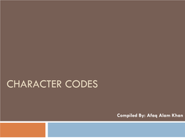 Character Codes