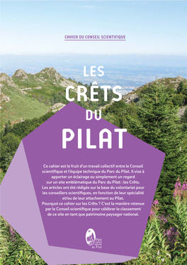 Cahier Scientifique Crêts Du Pilat