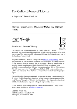 Online Library of Liberty: on Moral Duties (De Officiis)