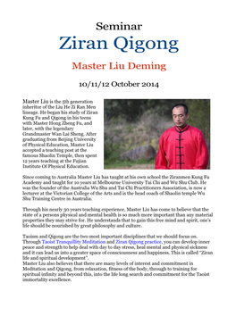 Ziran Qigong Master Liu Deming