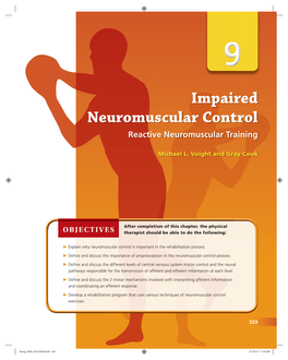 Impaired Neuromuscular Control Reactive Neuromuscular Training