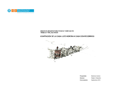 Adaptación De La Casa Lleó Morera a Casa Con Recorrido Memoria Escrita Adaptación De La Casa Lleó Morera a Casa Con Recorrido