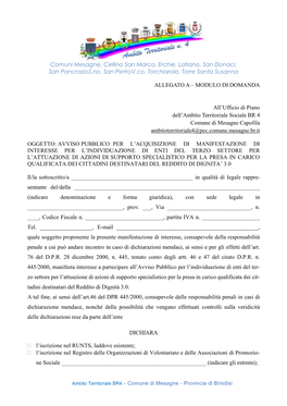 Comuni Mesagne, Cellino San Marco, Erchie, Latiano, San Donaci, San Pancrazios.No, San Pietrov.Co, Torchiarolo, Torre Santa Susanna