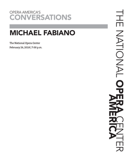 Michael Fabiano in Conversation Program