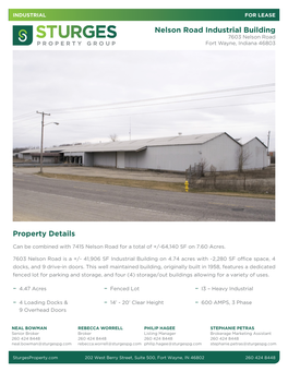 Property Details Nelson Road Industrial Building