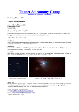 Thanet Astronomy Group Astronomy for Everyone in Plain English