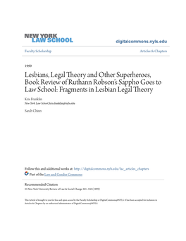 Lesbians, Legal Theory and Other