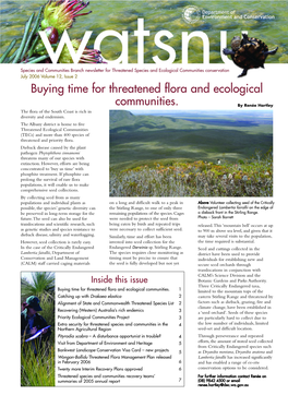 Buying Time for Threatened Flora and Ecological Communities
