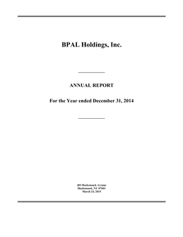 BPAL Holdings, Inc