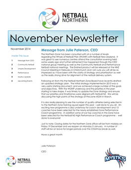 November Newsletter