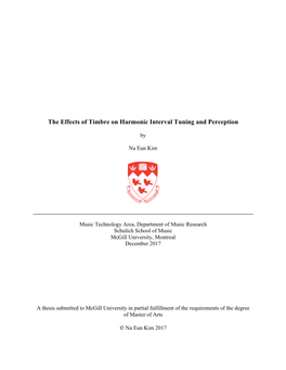 The Effects of Timbre on Harmonic Interval Tuning and Perception