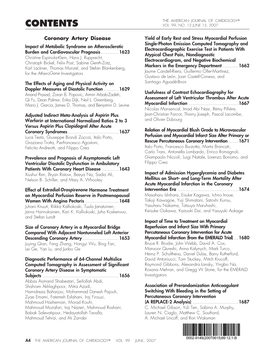 The American Journal of Cardiologyா Contents Vol