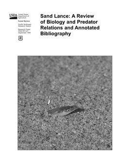 Sand Lance: a Review of Biology and Predator Relations and Annotated Bibliography