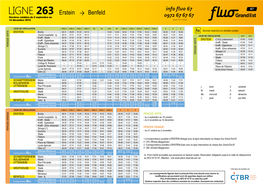 LIGNE 263 Erstein Benfeld Horaires Valables Du 2 Septembre Au 0972 67 67 67 14 Décembre 2019 Appel Non Surtaxé