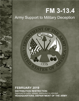 FM 3-13.4. Army Support to Military Deception