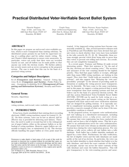 Practical Distributed Voter-Verifiable Secret Ballot System