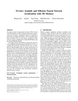 TETRIS: Scalable and Efficient Neural Network Acceleration with 3D Memory