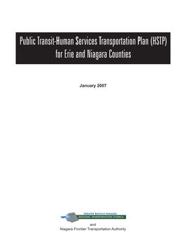 Public Transit-Human Services Transportation Plan (HSTP) for Erie and Niagara Counties