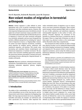 Non-Volant Modes of Migration in Terrestrial Arthropods