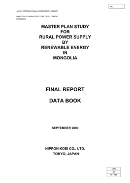 Final Report Data Book