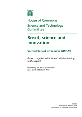 Brexit, Science and Innovation