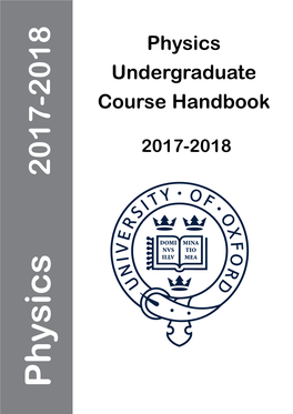 Physics Undergraduate Course Handbook