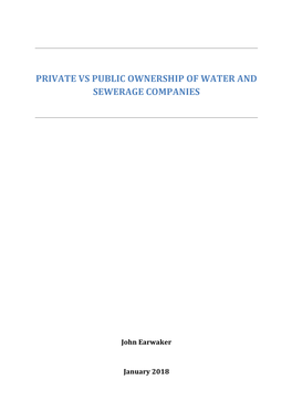 Public Vs Private Water