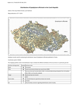 1 Distribution of Symphytum Officinale in the Czech Republic