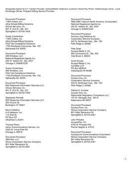 Exchange Carrier, Prepaid Calling Service Provider Document