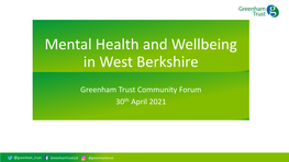 Mental Health and Wellbeing in West Berkshire