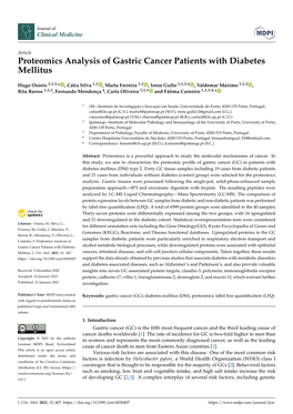 Proteomics Analysis of Gastric Cancer Patients with Diabetes Mellitus