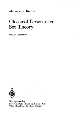 Classical Descriptive Set Theory