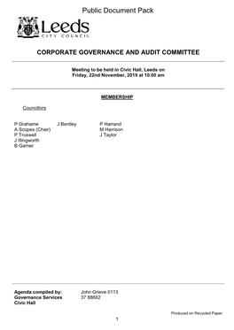 (Public Pack)Agenda Document for Corporate Governance and Audit