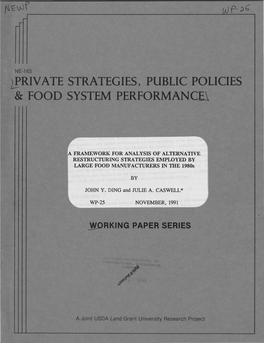 Lrrivate Strategies, Public Policies & Food