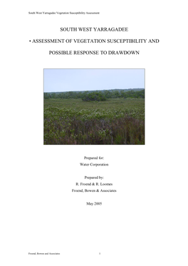 South West Yarragadee Assessment of Vegetation Susceptibility And