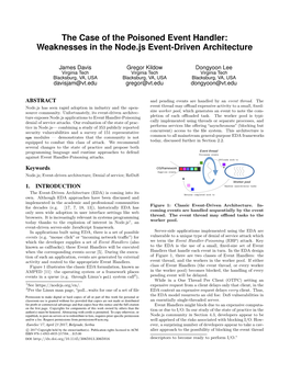 Weaknesses in the Node.Js Event-Driven Architecture