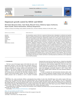 Hepatocyte Growth Control by SOCS1 and SOCS3