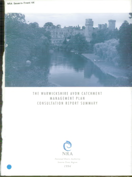 The Warwickshire Avon Catchment Management Plan Consultation Report Summary