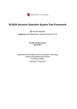 SCADA Intrusion Detection System Test Framework