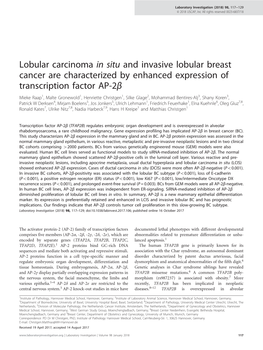 Lobular Carcinoma in Situ and Invasive Lobular Breast Cancer Are