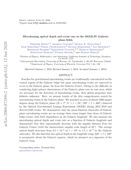 Arxiv:2004.07289V2 [Astro-Ph.GA] 12 Jun 2020 Galactic Center (With the Characteristic Angular Scale Length of 32◦)