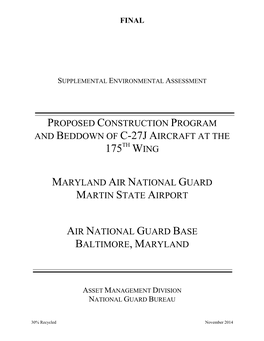 Supplemental Environmental Assessment